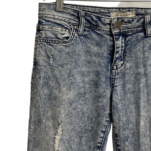 Life in Progress Women's Acid Wash Distressed Jeans Size 27 Slim Grunge Y2K - Picture 2 of 10